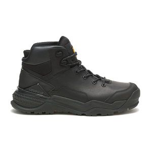 Black Men's Caterpillar Provoke Mid Waterproof Soft Toe Boots | US-493207IUM