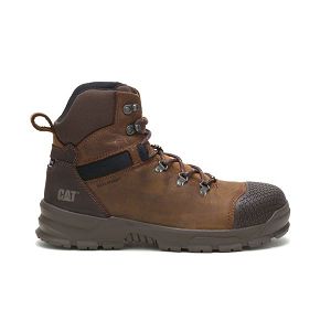 Brown Men's Caterpillar Accomplice X Waterproof Steel Safety Boots | US-893024WRF